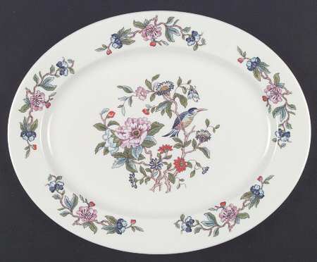 Pembroke (Gold Trim) 13" Oval Serving Platter by John  Aynsley & Sons
