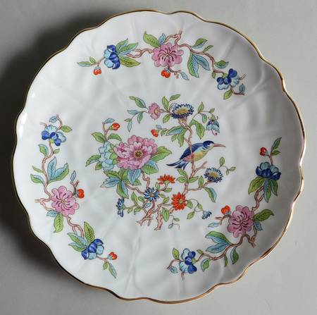 Pembroke (Gold Trim) Flat Cake Plate/Cheese Plate by John  Aynsley & Sons