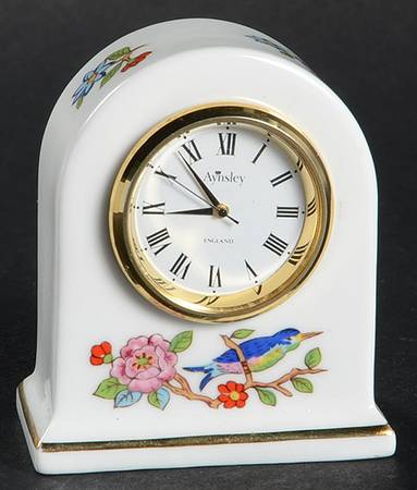Pembroke (Gold Trim) Small Desk Clock by John  Aynsley & Sons