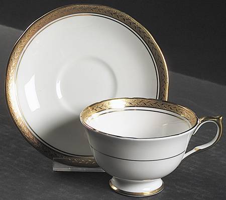 Regency White (Scalloped) Footed Cup & Saucer Set