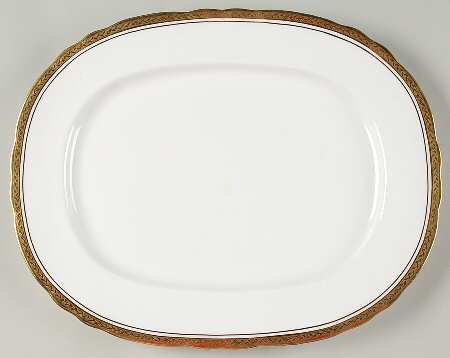 Regency White (Scalloped) 15" Oval Serving Platter