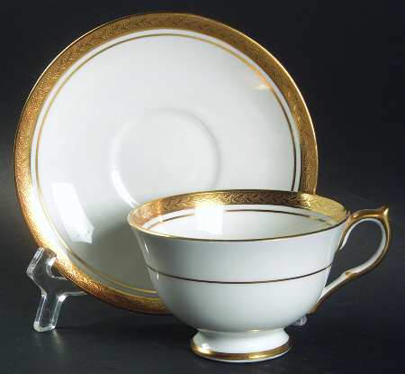 Regency White (Smooth) Footed Cup & Saucer Set