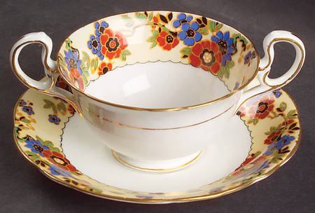Romany Footed Bouillon Cup & Saucer
