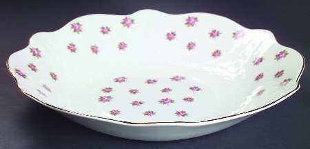 Rosedale (Pink Roses, Crocus Shape) Clyde Center Bowl