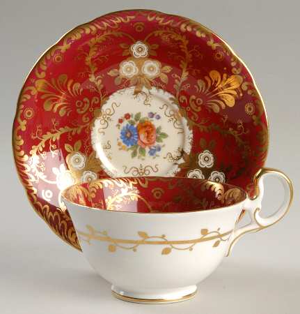 Royalty Red Footed Cup & Saucer Set