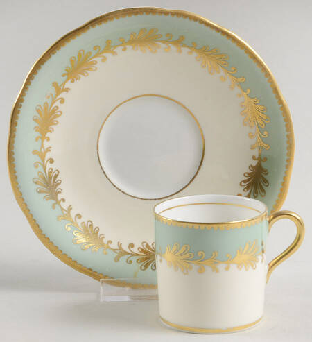 Rutland Medium Green Flat Demitasse Cup & Saucer Set