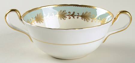 Rutland Medium Green Flat Cream Soup Bowl