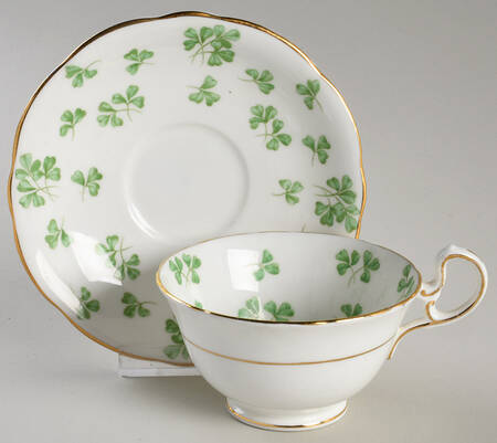 Shamrock (Rim, Scalloped) Footed Cup & Saucer Set