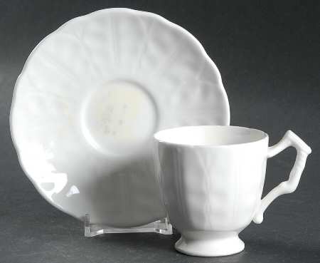 Snow Crocus Footed Demitasse Cup & Saucer Set