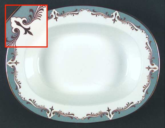 Sonnet Light Blue 9" Oval Vegetable Bowl