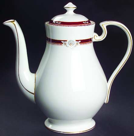 South Pacific Red Maroon Coffee Pot & Lid by John  Aynsley & Sons