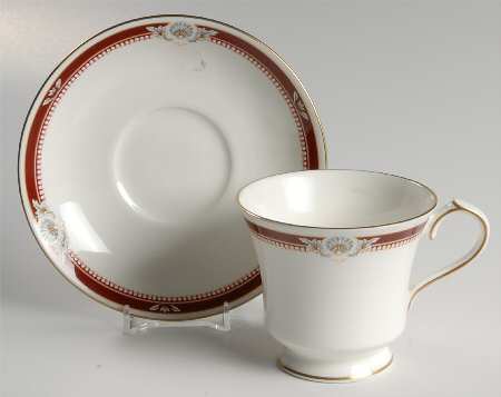 South Pacific Red Maroon Footed Cup & Saucer Set by John  Aynsley & Sons