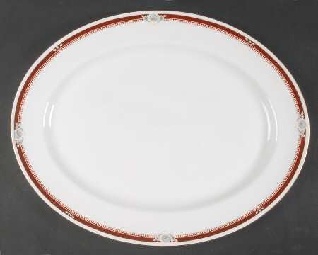 South Pacific Red Maroon 15" Oval Serving Platter