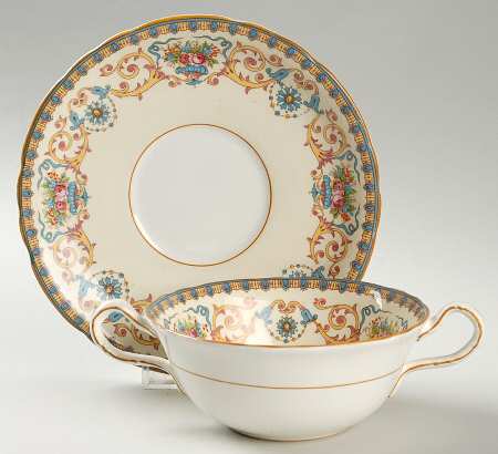St. Clair Flat Cream Soup Bowl & Saucer Set