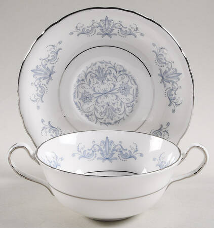 Venetian (Scalloped) Flat Cream Soup Bowl & Saucer Set