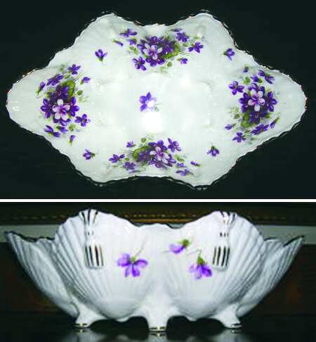 Violette (White Background) 8" Footed Bowl
