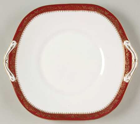 Warwick Red (Smooth) Square Handled Cake Plate