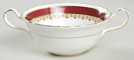 Warwick Red (Scalloped) Flat Cream Soup Bowl