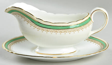 Wendover Green Gravy Boat & Underplate