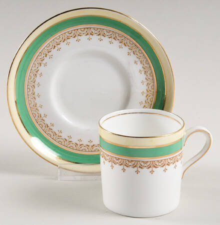 Wendover Green Flat Demitasse Cup & Saucer Set