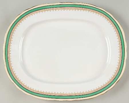 Wendover Green 15" Oval Serving Platter