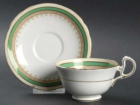 Wendover Green Footed Cup & Saucer Set