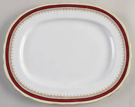 Wendover Maroon 13" Oval Serving Platter