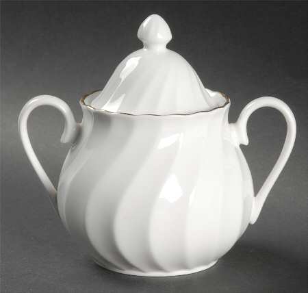 Whisper Gold Trim Sugar Bowl & Lid
