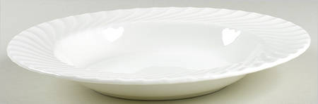 White Swirl Large Rim Soup Bowl by John  Aynsley & Sons