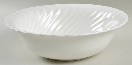 White Swirl 9" Salad Serving Bowl by John  Aynsley & Sons