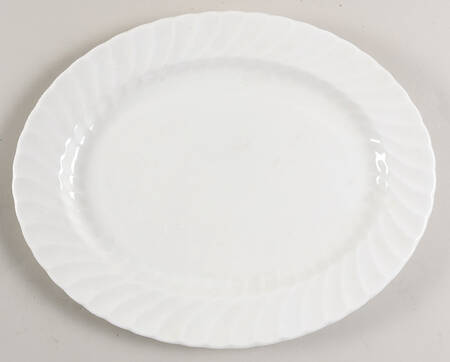 White Swirl 13" Oval Serving Platter