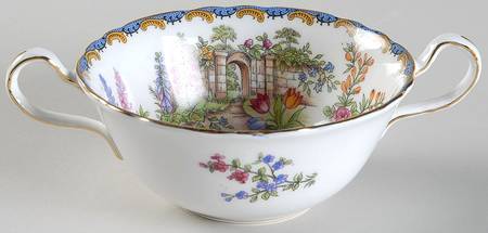 Wilton (Scalloped, Gold Trim) Flat Cream Soup Bowl