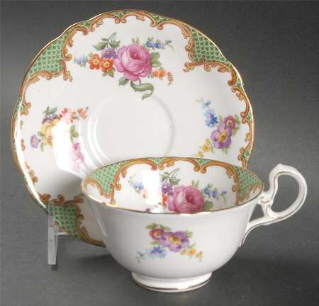 Wilton Green Footed Cup & Saucer Set