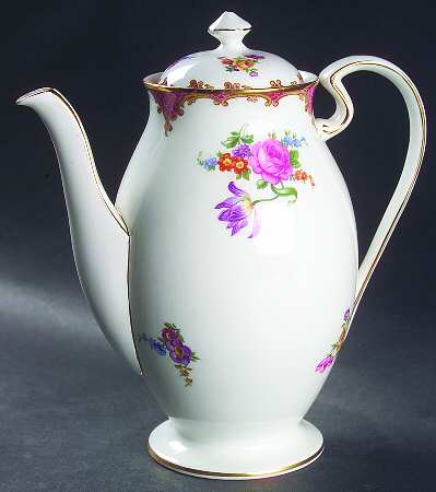 Wilton Pink Red (Scalloped) Coffee Pot & Lid