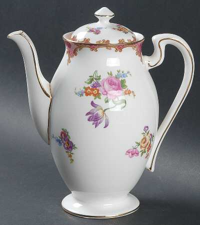 Wilton Pink Red (Scalloped) Coffee Pot & Lid