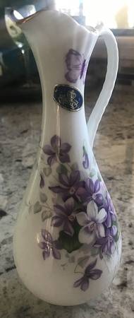 Wild Violets Tall Pitcher/Vase
