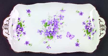 Wild Violets Large Sandwich Tray