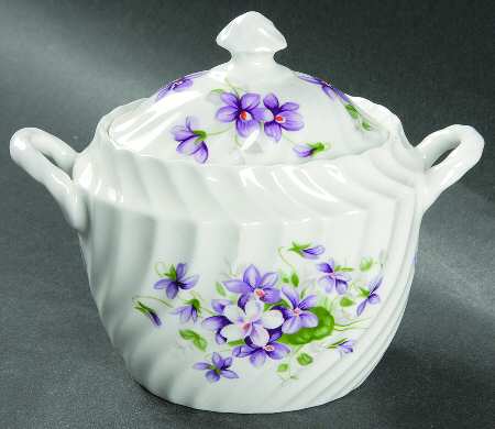 Wild Violets Sugar Bowl & Lid