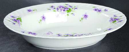 Wild Violets 10" Oval Vegetable Bowl