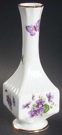 Wild Violets 7" Square Bud Vase