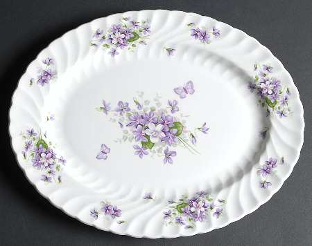 Wild Violets 13" Oval Serving Platter