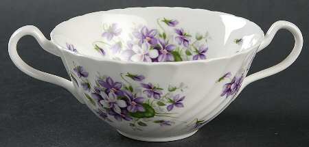 Wild Violets Flat Cream Soup Bowl
