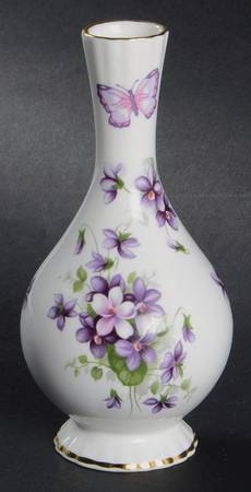 Wild Violets 6" Bud Vase Globe
