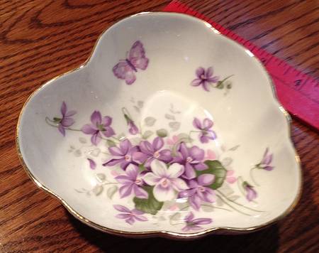Wild Violets Heart Shaped Dish