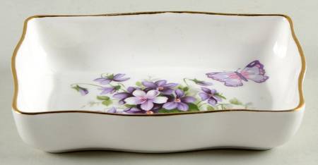 Wild Violets 4" Rectangular Sweet Meat