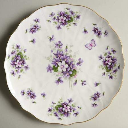 Wild Violets Cake Plate