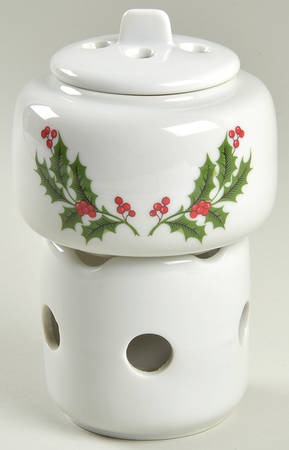 Christmas Holly (Porcelain) Potpourri Simmerer and Warmer Stand