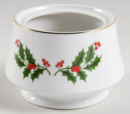 Christmas Holly (Porcelain) Sugar Bowl No Lid