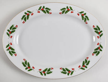 Christmas Holly (Porcelain) 13" Oval Serving Platter