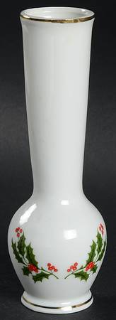 Christmas Holly (Porcelain) 6" Bud Vase